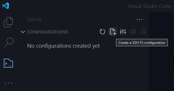 Adding a new configuration under the SSH FS menu