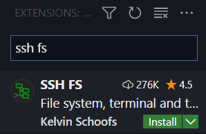 Installing the SSH FS extension